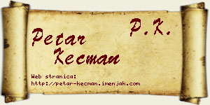 Petar Kecman vizit kartica